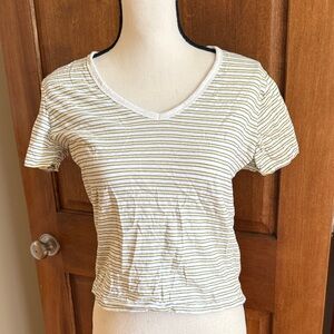 Abercrombie & Fitch Striped V-Neck T-Shirt